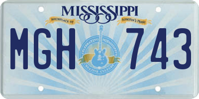 MS license plate MGH743