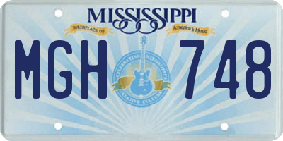 MS license plate MGH748