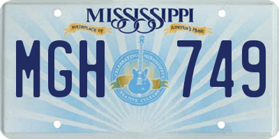 MS license plate MGH749