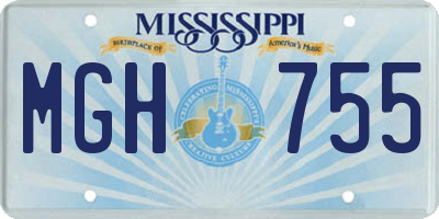 MS license plate MGH755