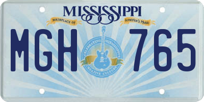 MS license plate MGH765
