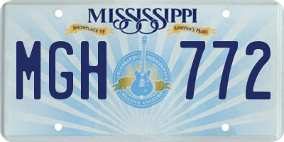 MS license plate MGH772