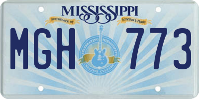 MS license plate MGH773