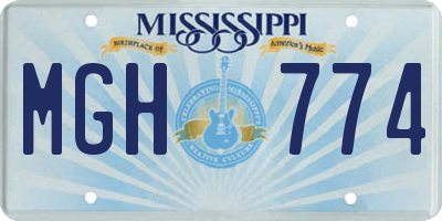 MS license plate MGH774