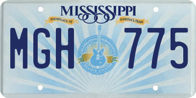 MS license plate MGH775