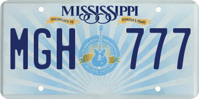 MS license plate MGH777