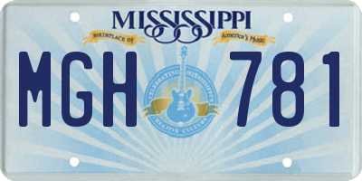 MS license plate MGH781