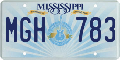 MS license plate MGH783