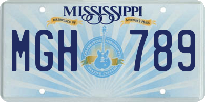 MS license plate MGH789