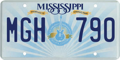 MS license plate MGH790