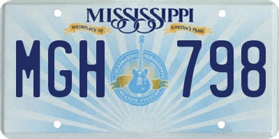 MS license plate MGH798