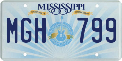 MS license plate MGH799