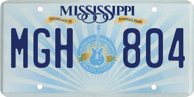 MS license plate MGH804
