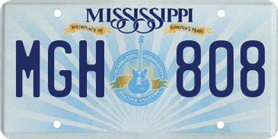 MS license plate MGH808