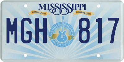 MS license plate MGH817