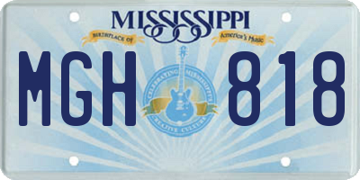 MS license plate MGH818