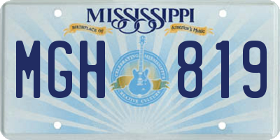 MS license plate MGH819
