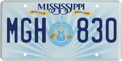 MS license plate MGH830