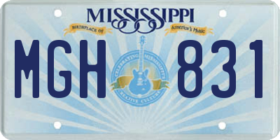 MS license plate MGH831