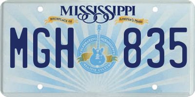 MS license plate MGH835