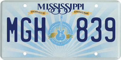 MS license plate MGH839
