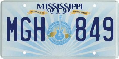 MS license plate MGH849