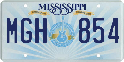 MS license plate MGH854