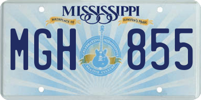 MS license plate MGH855