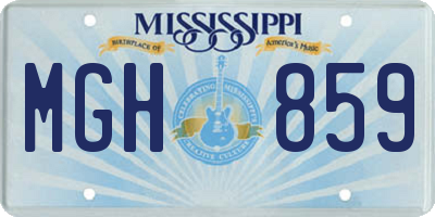 MS license plate MGH859