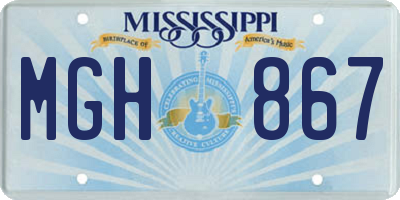 MS license plate MGH867