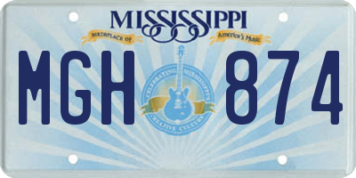MS license plate MGH874