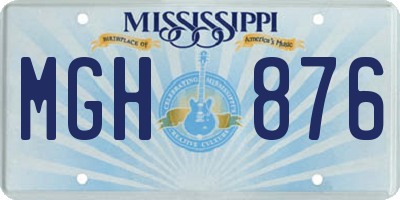MS license plate MGH876