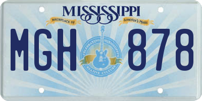 MS license plate MGH878
