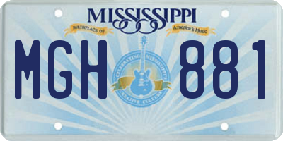 MS license plate MGH881
