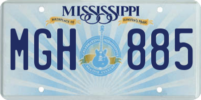MS license plate MGH885