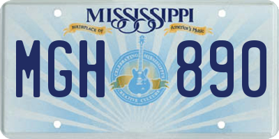 MS license plate MGH890