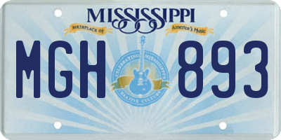 MS license plate MGH893