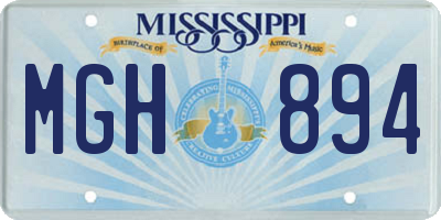 MS license plate MGH894