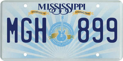 MS license plate MGH899