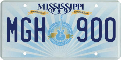 MS license plate MGH900