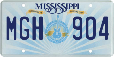 MS license plate MGH904