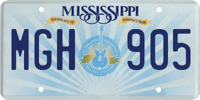MS license plate MGH905
