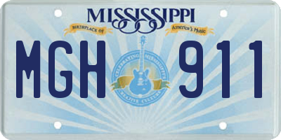 MS license plate MGH911