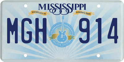 MS license plate MGH914