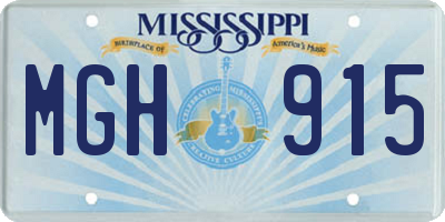 MS license plate MGH915