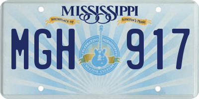 MS license plate MGH917
