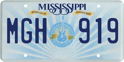 MS license plate MGH919