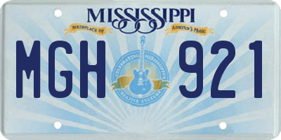 MS license plate MGH921