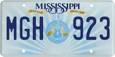 MS license plate MGH923