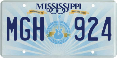 MS license plate MGH924
